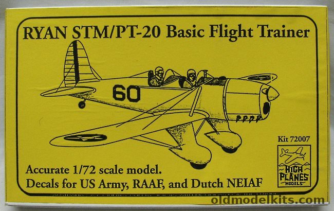 High Planes 1/72 Ryan STM / PT-20 Trainer - RAAF / USAF / Dutch NEIAF, 72007 plastic model kit